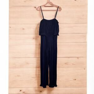 Petal‎ and Pup Womens Jumpsuit Small Blue Jillian Plisse Pleated Wide Leg Glam